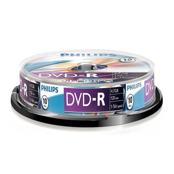Philips 16x DVD-R Branded Discs - 10 Pack