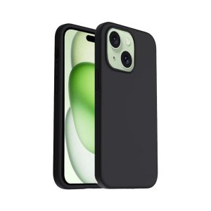 Phone Case - Silicone for iPhone 15 Plus - Black