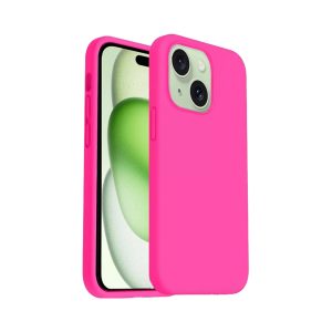 Phone Case - Silicone for iPhone 15 Plus - Pink