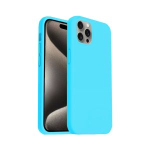 Phone Case - Silicone for iPhone 15 Pro Max - Sky Blue