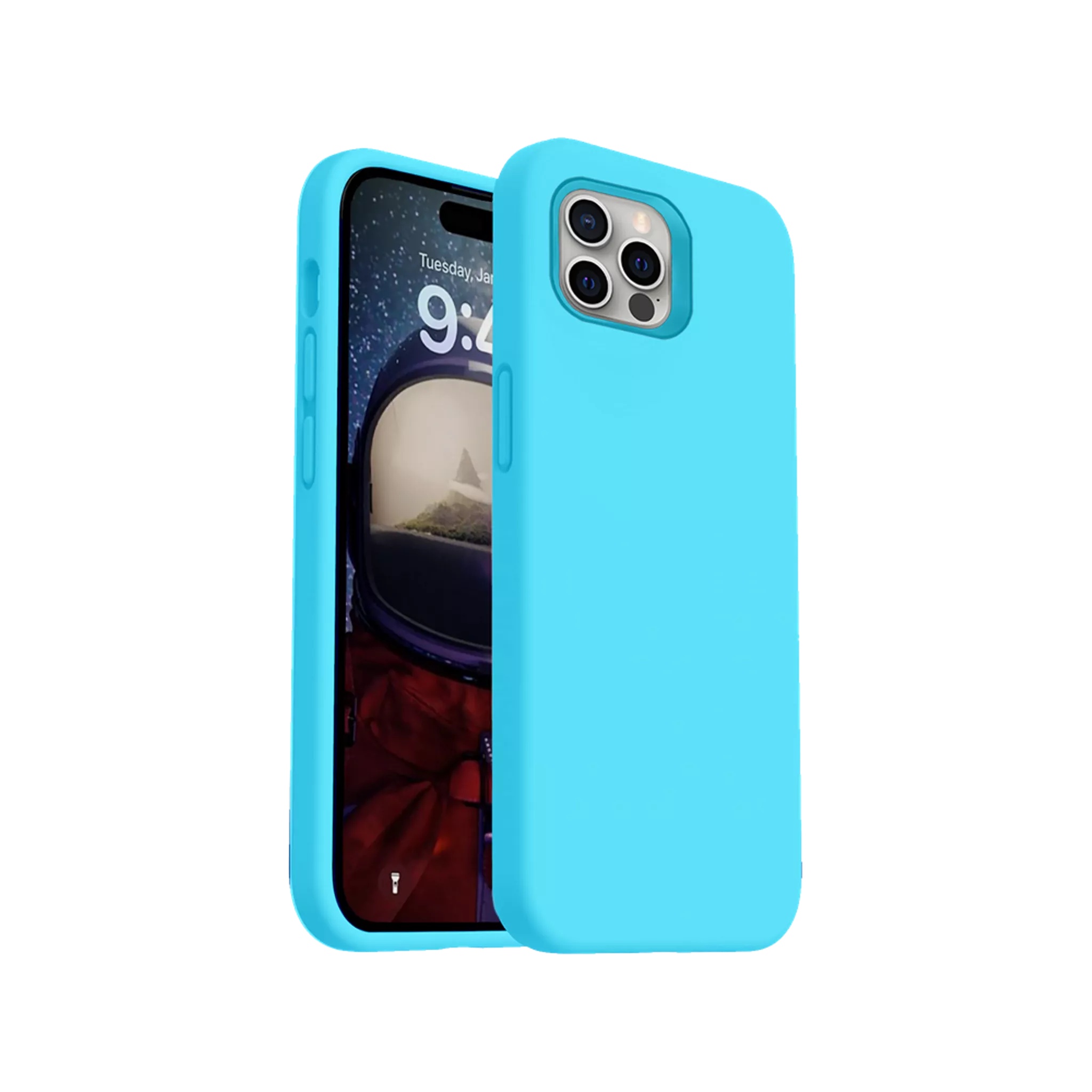 Phone case - silicone for iphone 16 pro - sky blue