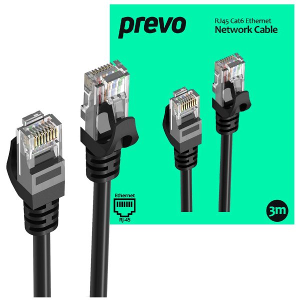 Prevo CAT-6 Ethernet Network Cable (3 metre / 3m) - Retail Boxed - Image 2