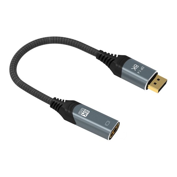 Prevo DisplayPort (M) to HDMI (F) Adapter Cable -- DisplayPort 1.4 / HDMI 2.0 -- Retail Boxed - Image 2
