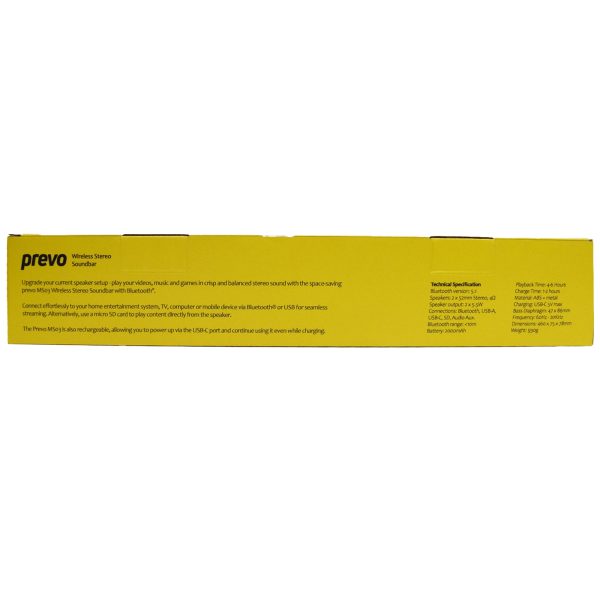 Prevo MS03 Wireless Stereo Soundbar - with Bluetooth, USB, SD - Image 2