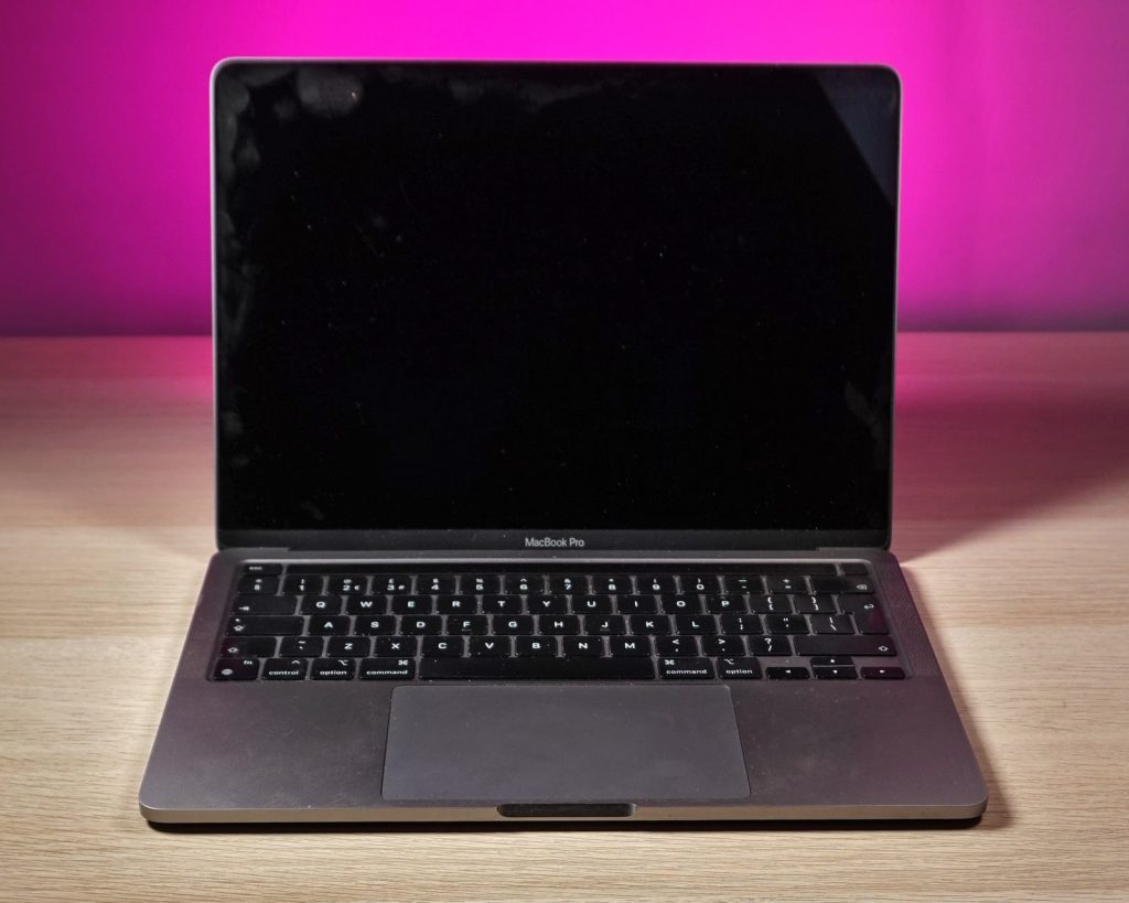 Macbook air with black screen display problem requiring professional repair in dundee