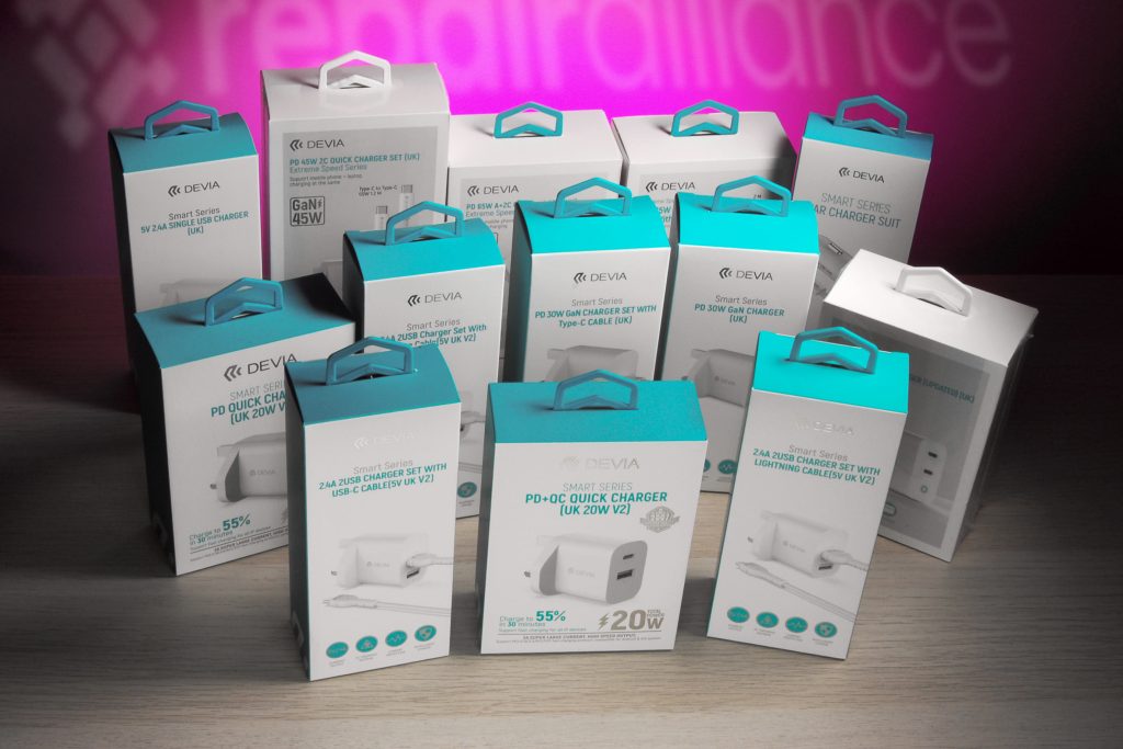 Phone charger sales display at repair alliance dundee store