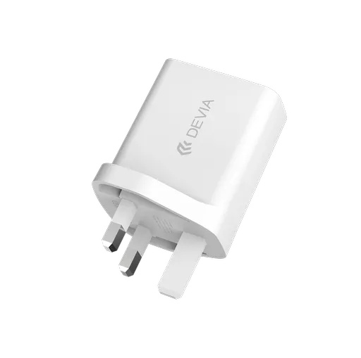Devia - 20w usb-c power delivery 3-pin uk charging plug & 1m pd usb-c to lightning cable - white - image 7