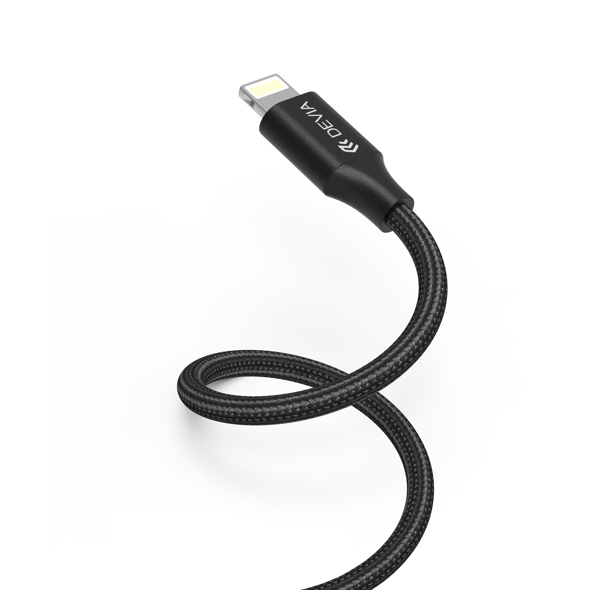 Devia - 2m (2. 1a) mesh armour usb to non-mfi lightning cable - black - image 12