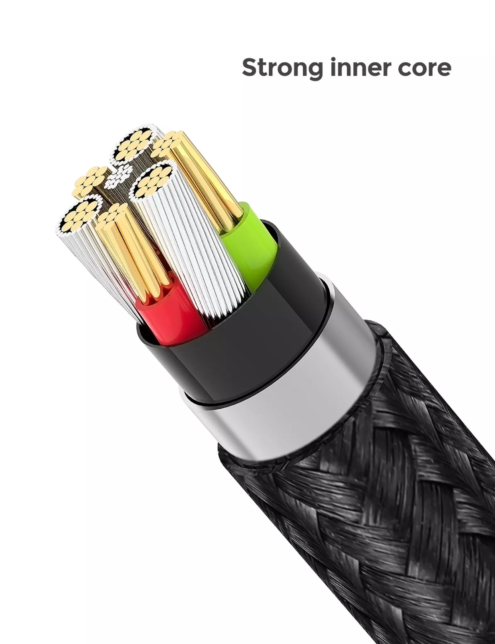 Devia - 2m (2. 1a) mesh armour usb to non-mfi lightning cable - black - image 2