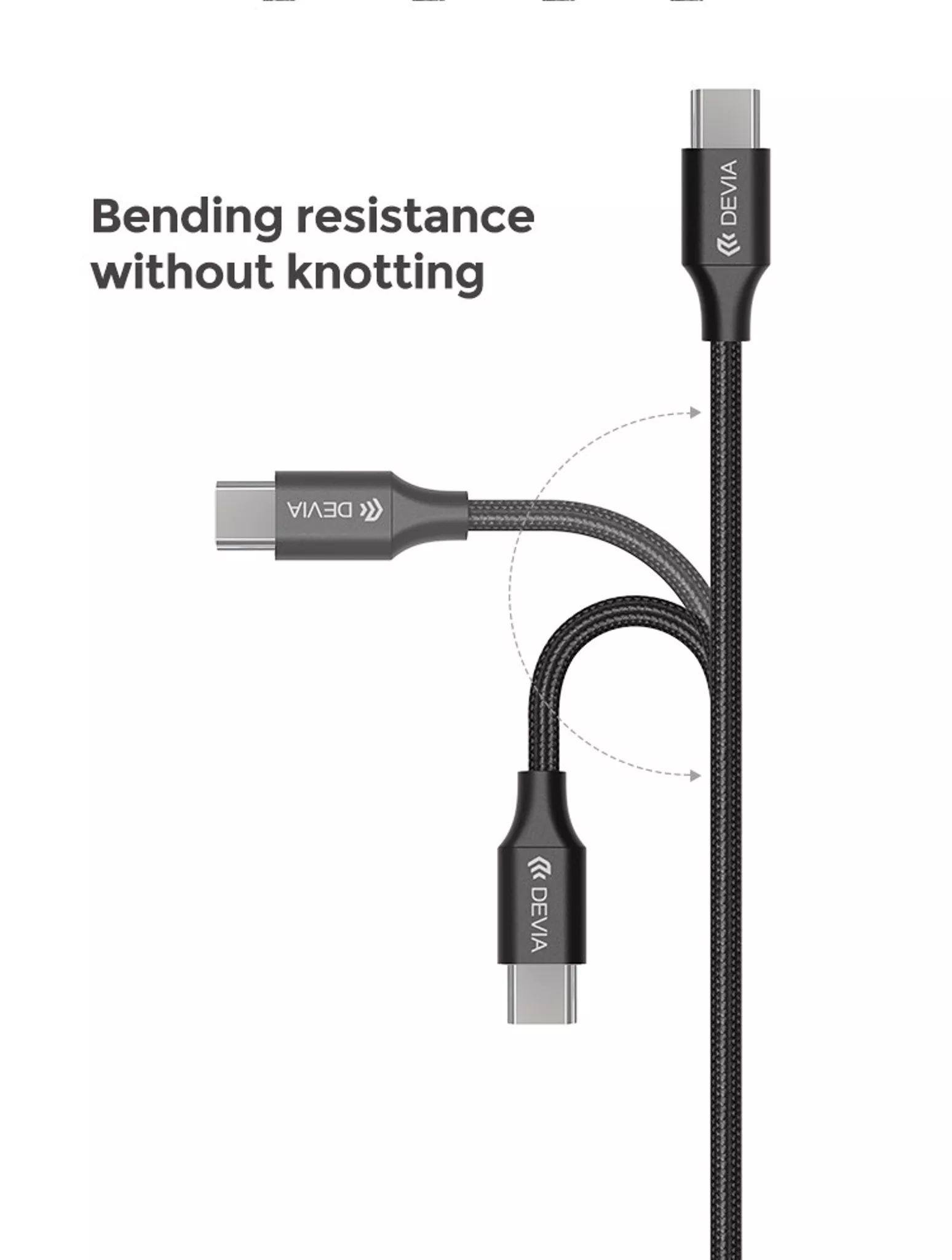 Devia - 2m (2. 1a) mesh armour usb to non-mfi lightning cable - black - image 8