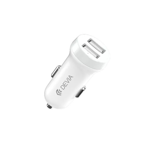 Devia - 3. 1a dual usb port car adapter - white - image 4