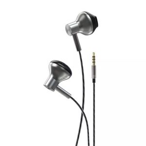 Devia - 3.5mm Metal Earphones with Microphone & Volume Control - Black