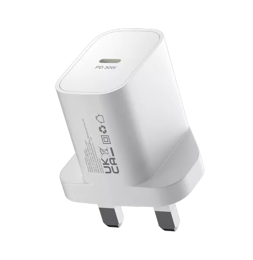 Devia - 30w gan usb-c power delivery 3-pin uk charging plug - white - image 9