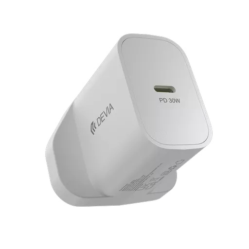 Devia - 30w gan usb-c power delivery 3-pin uk charging plug - white - image 10