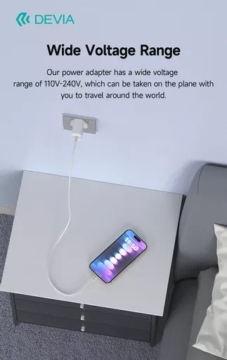 Devia - 30w gan usb-c power delivery 3-pin uk charging plug - white - image 7