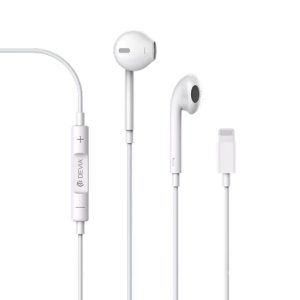 Devia - Lightning Earphones with Microphone & Volume Control - White