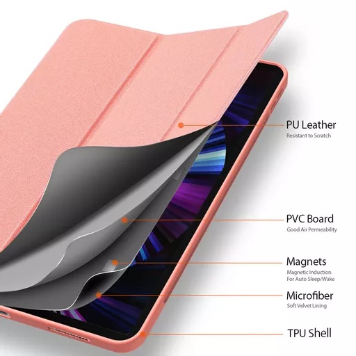 Dux ducis - domo tablet case for ipad pro 12. 9 (2020/2021/2022) - pink - image 6