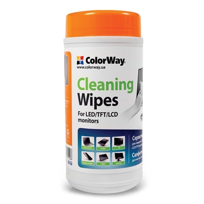 Colorway 100 cleaning wipes for led tft lcd monitors and televisions and glass surfaces