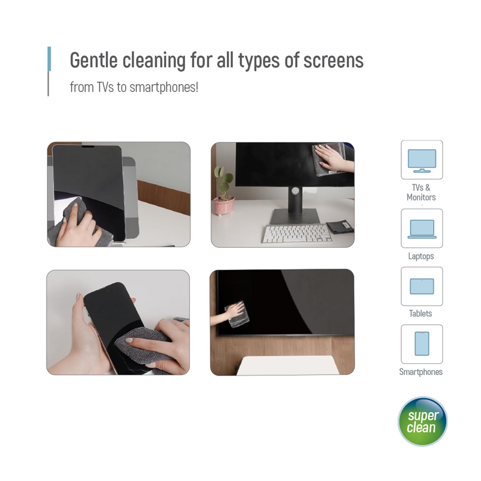 Colorway large electronics kit - cleaning liquid, microfibre cloth, glass cloth - image 6