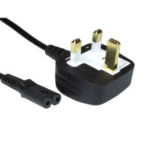"Figure 8" Mains Power Cable - Mains to C8 Connector (for C7 Socket) - 2 Metres