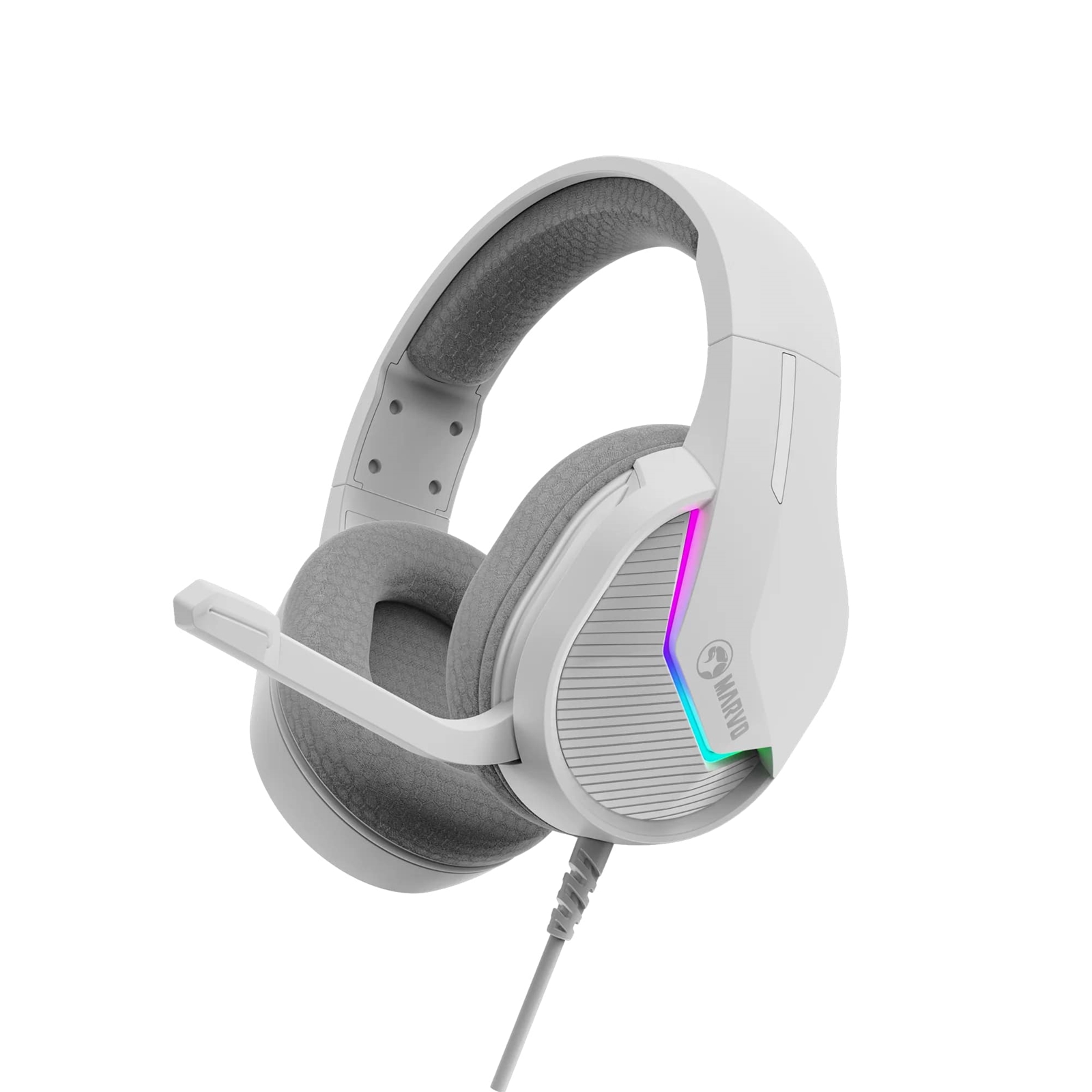 Marvo scorpion h8618 tactic 40 usb 2. 0 wired gaming rgb headset (white)
