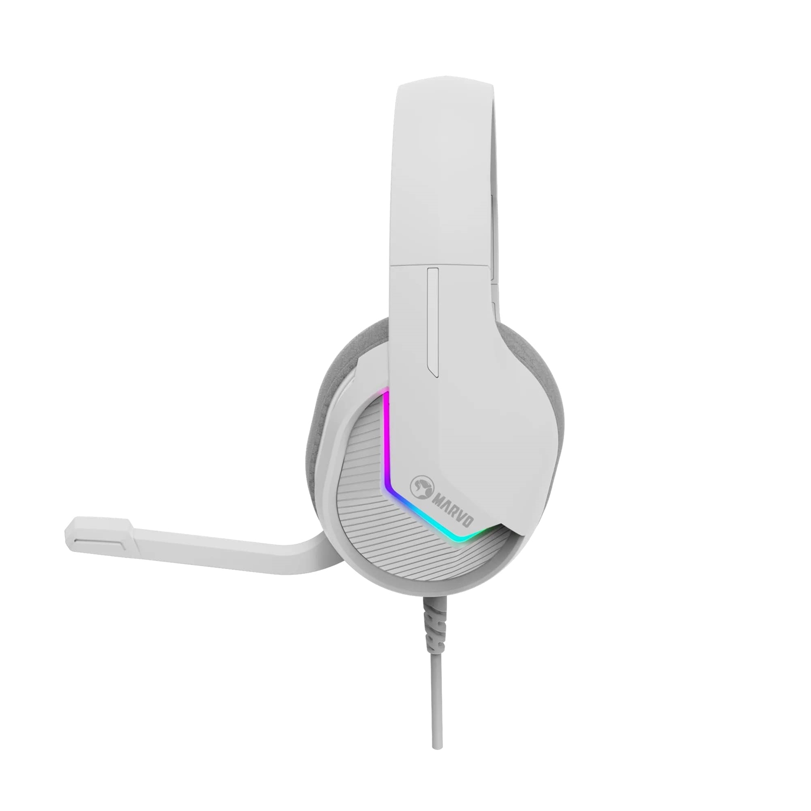 Marvo scorpion h8618 tactic 40 usb 2. 0 wired gaming rgb headset (white) - image 3