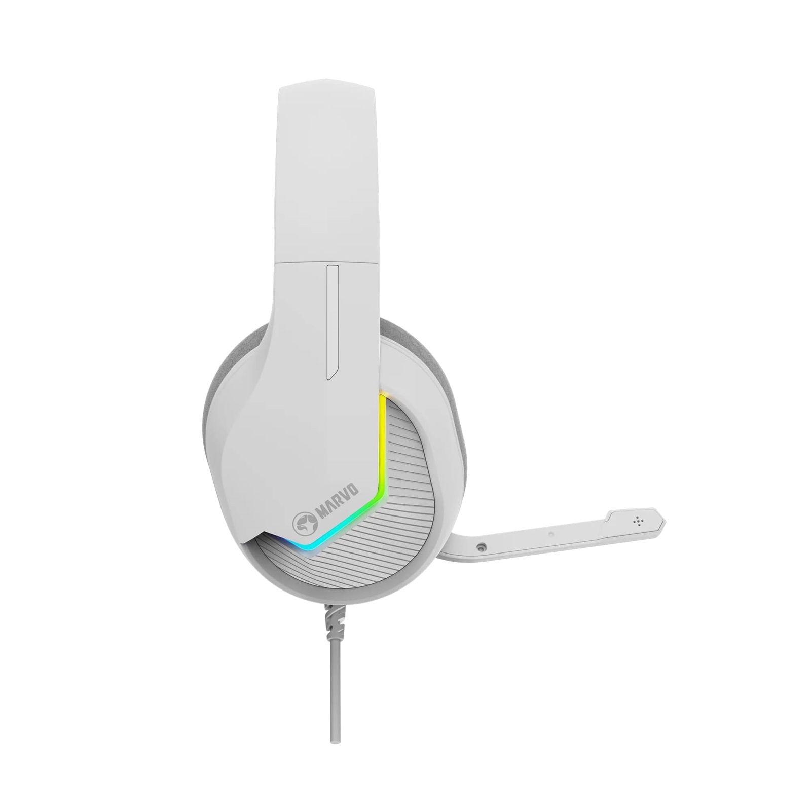 Marvo scorpion h8618 tactic 40 usb 2. 0 wired gaming rgb headset (white) - image 4
