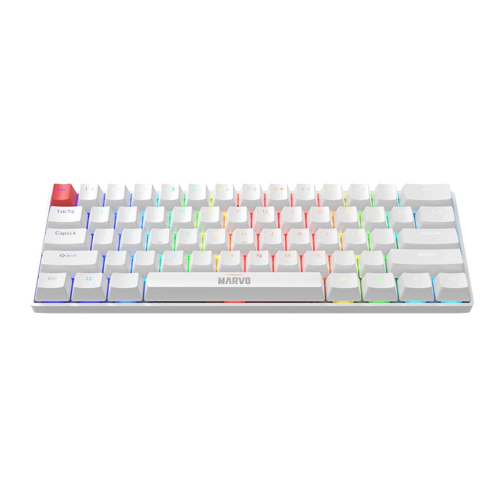 Marvo scorpion kg933g saber 61 wired mechanical rgb 60% gaming keyboard - white
