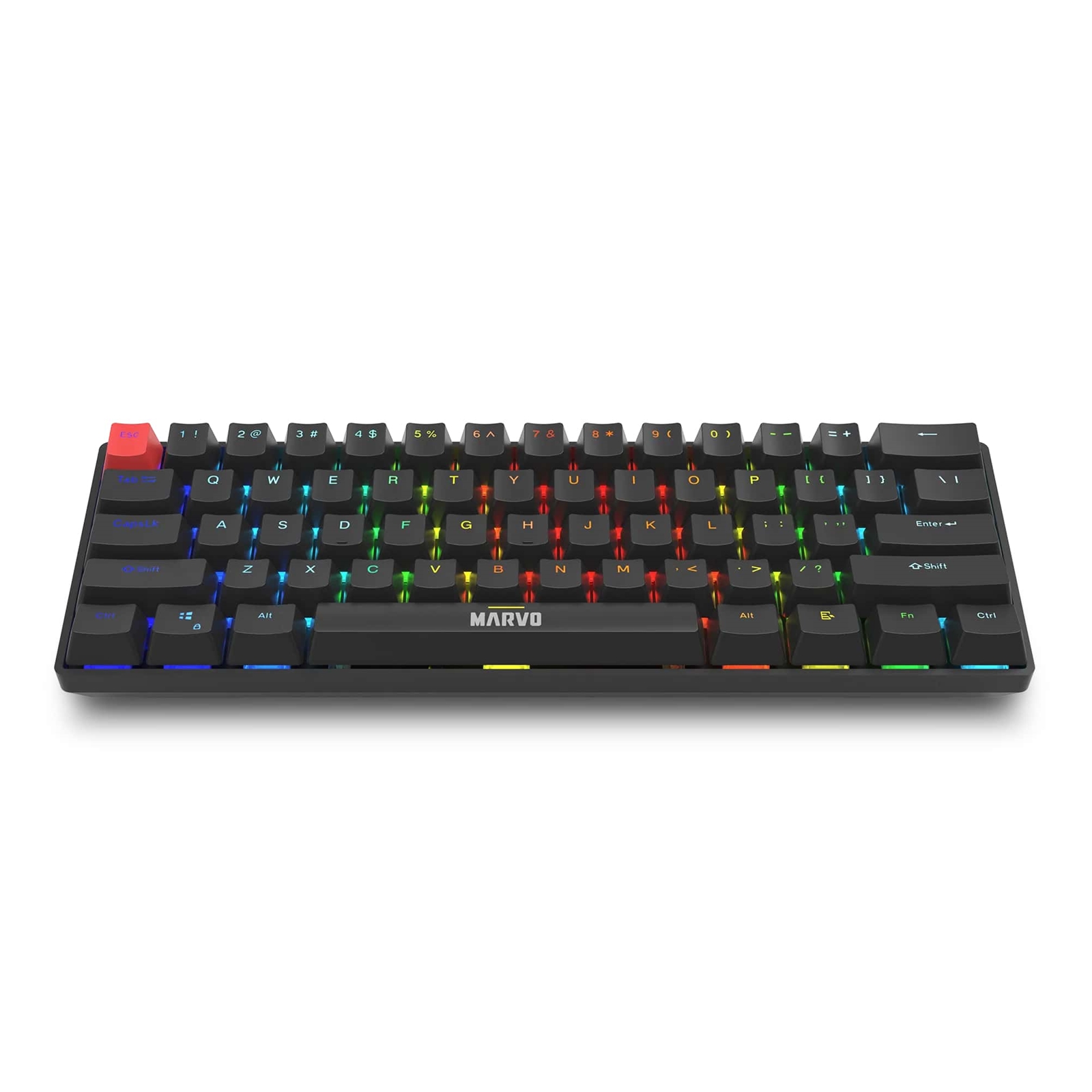 Marvo scorpion kg933g saber 61 wired mechanical rgb 60% uk layout gaming keyboard - black - image 3