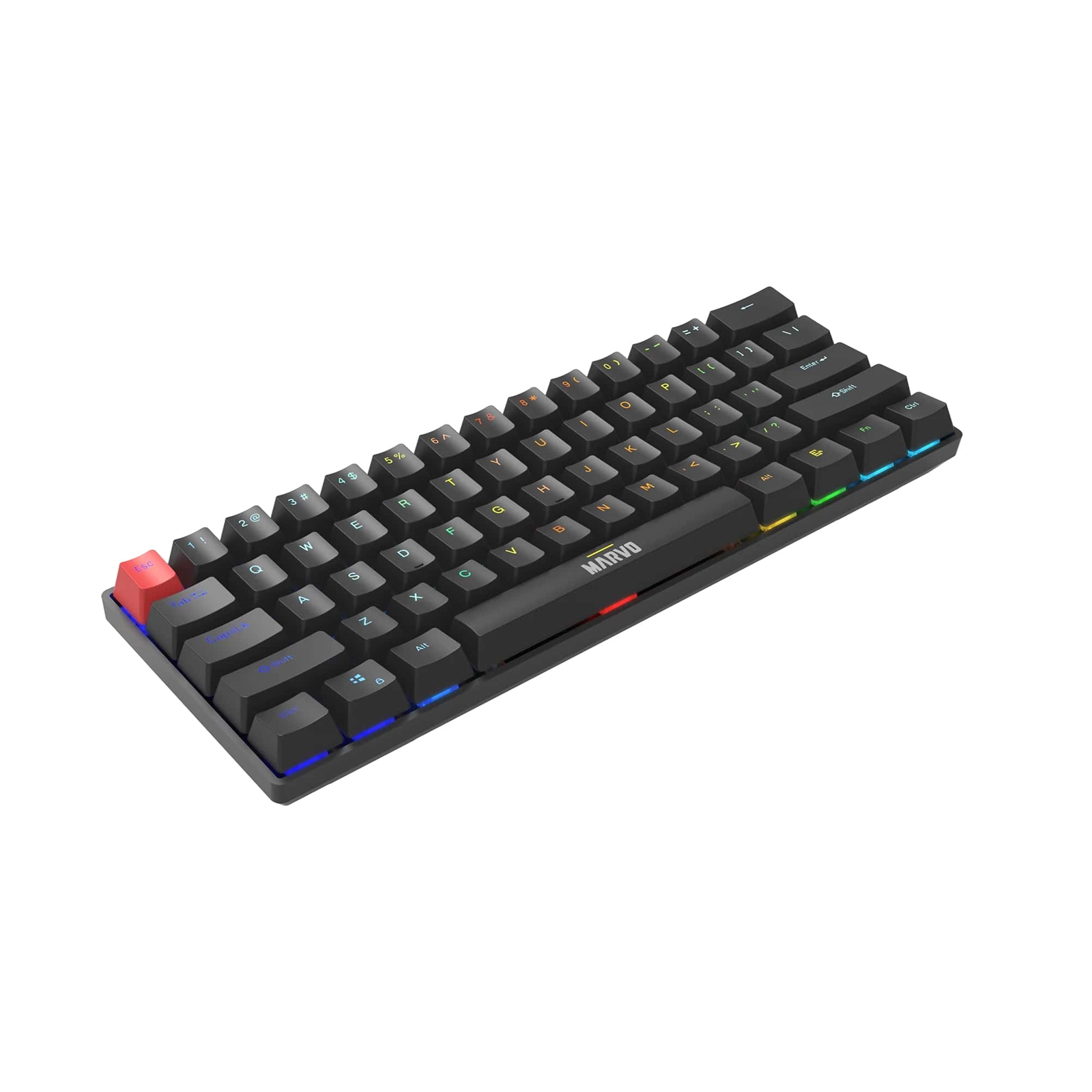 Marvo scorpion kg933g saber 61 wired mechanical rgb 60% uk layout gaming keyboard - black - image 4