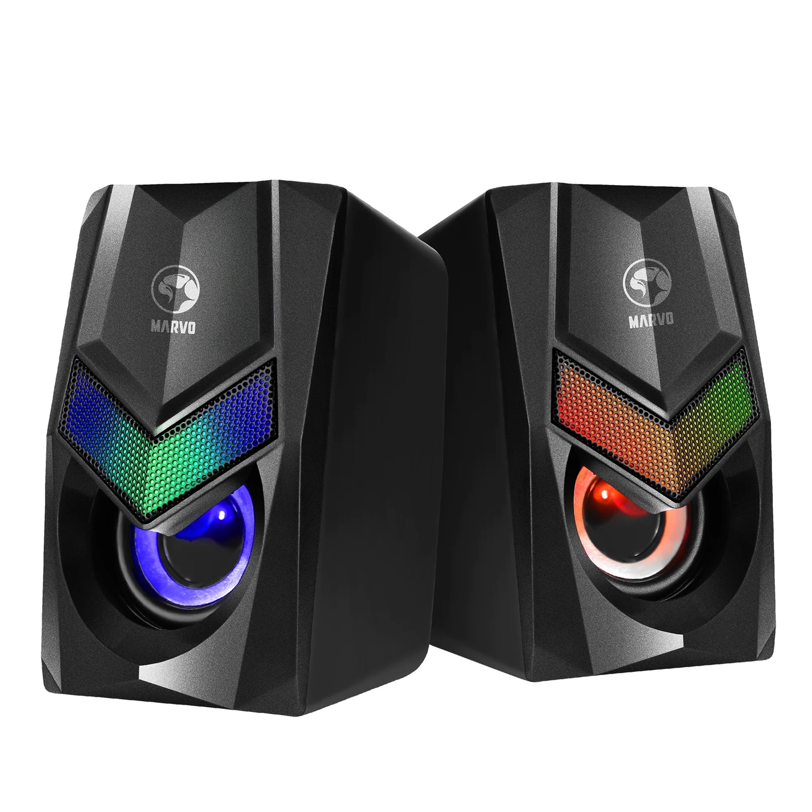 Marvo scorpion sg-118 havoc 10 -- usb powered stereo rgb 6w gaming speakers -- black