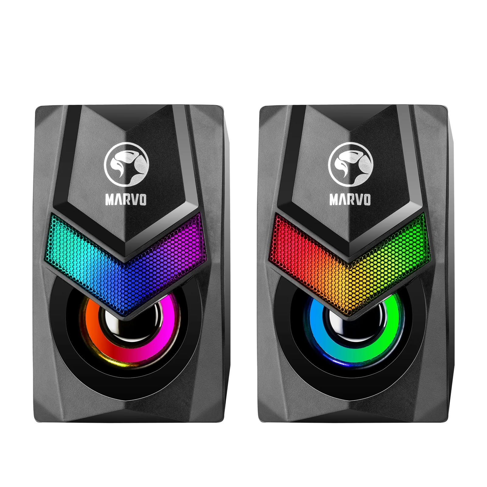 Marvo scorpion sg-118 havoc 10 -- usb powered stereo rgb 6w gaming speakers -- black - image 2