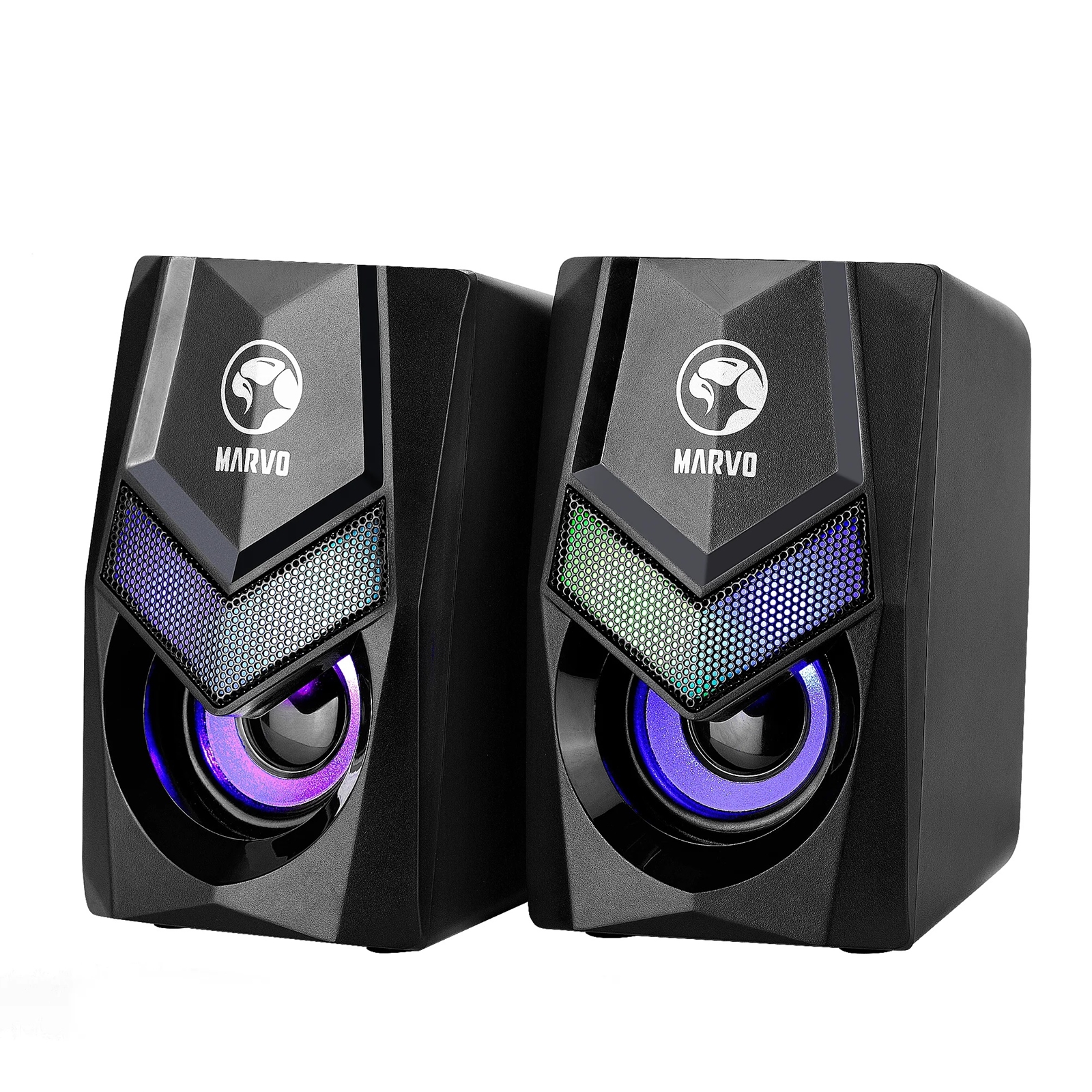 Marvo scorpion sg-118 havoc 10 -- usb powered stereo rgb 6w gaming speakers -- black - image 3