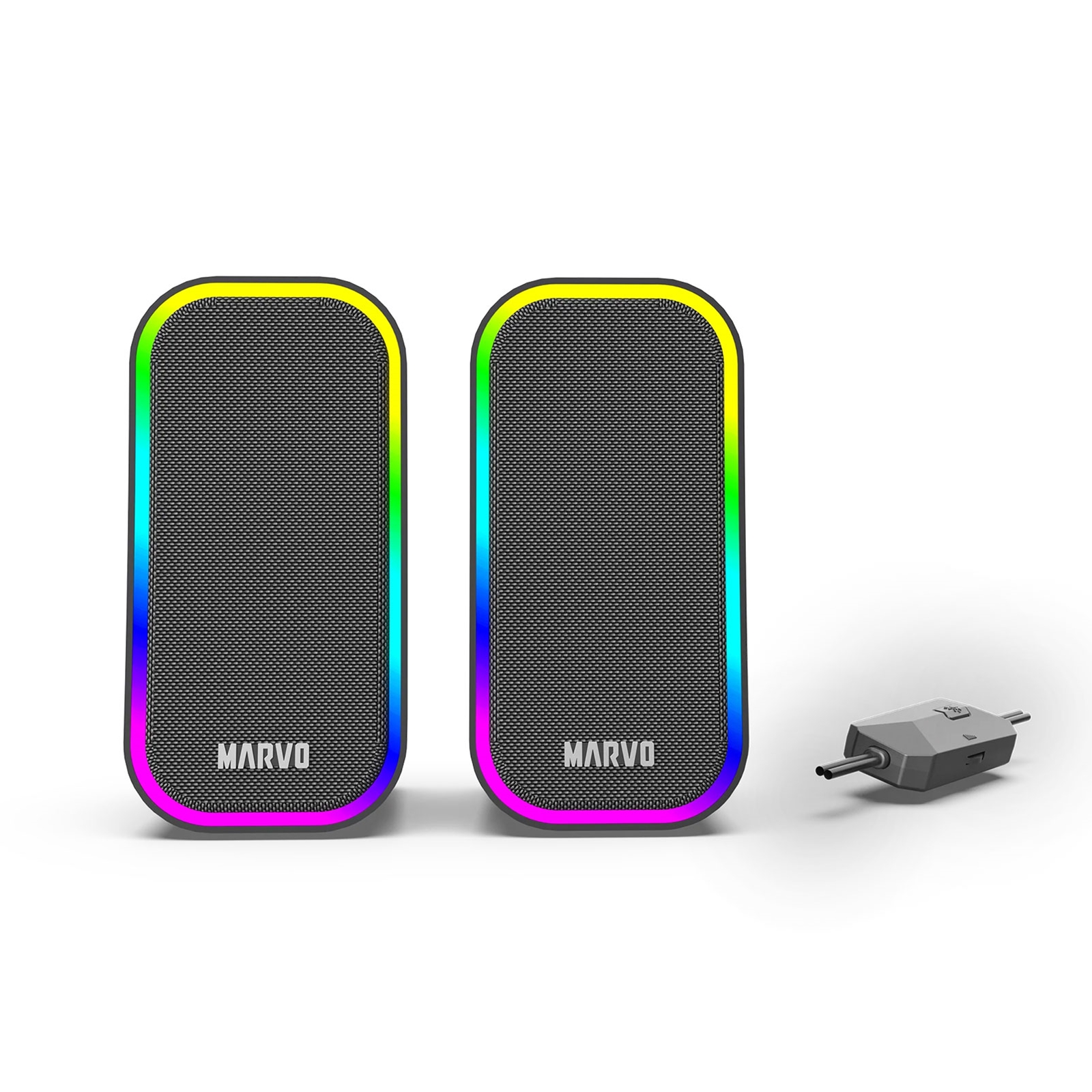 Marvo scorpion sg-285 havoc 20 usb powered stereo rgb 6w gaming speakers - image 2