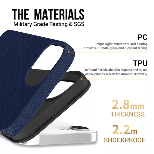 Phone case - progrip for iphone 16e - navy - image 8