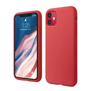 Phone Case - Silicone for iPhone 12 & iPhone 12 Pro - Red