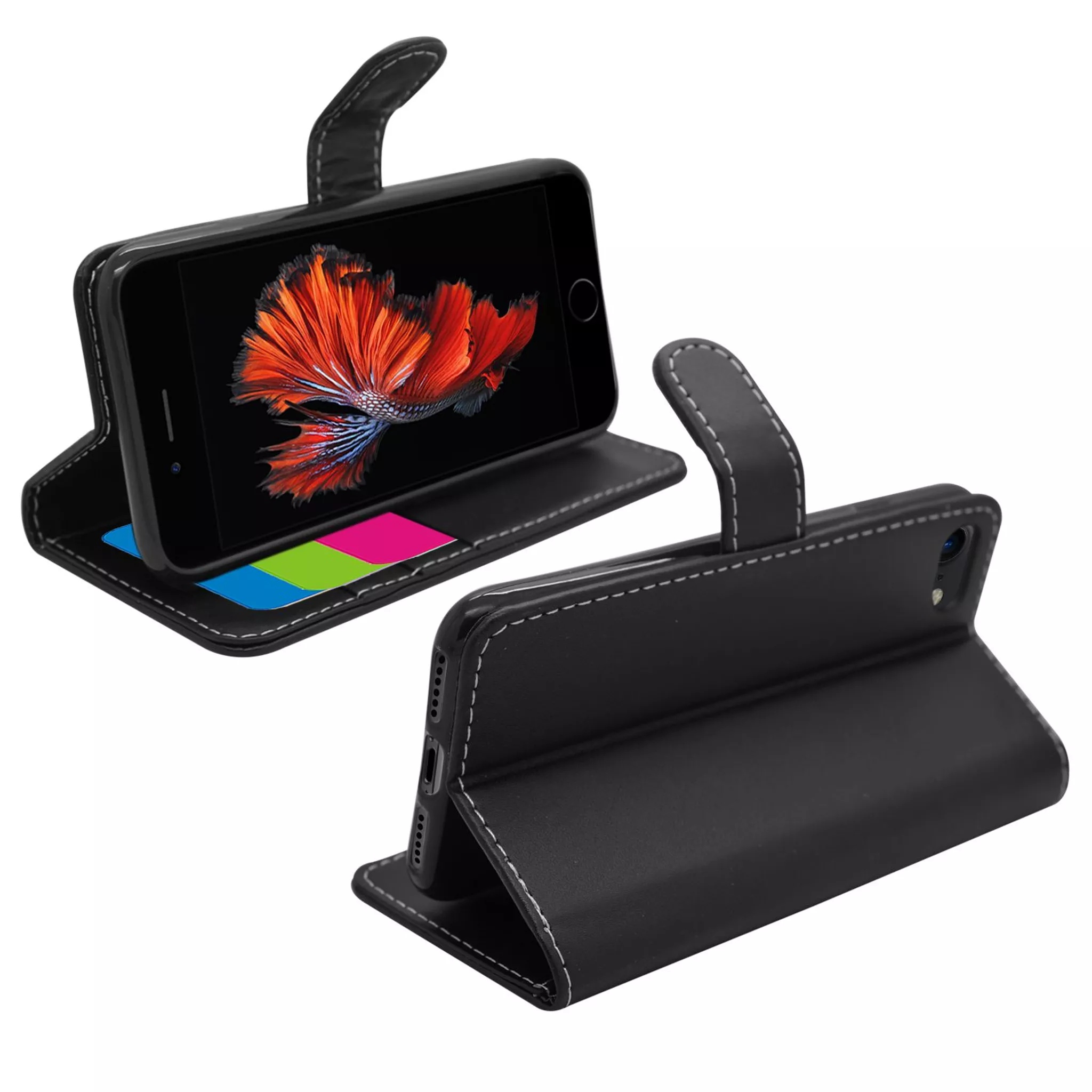 Phone case - wallet for iphone se/8/7/6s/6 - black - image 5