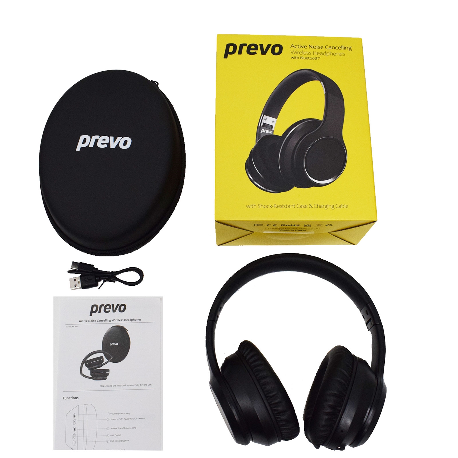 Prevo a6-anc active noise cancelling (anc) wireless headphones with bluetooth 5. 4 - image 8