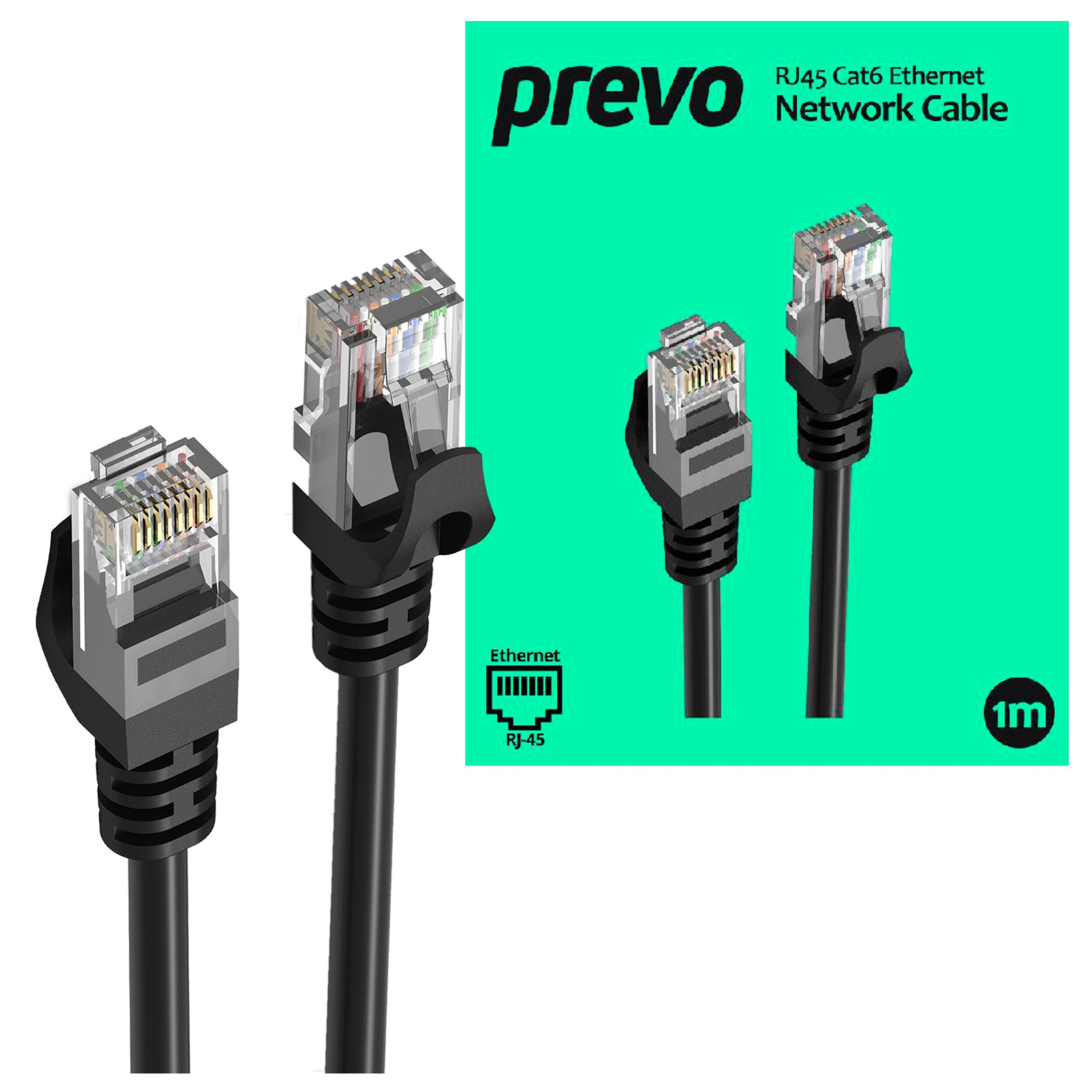 Prevo cat-6 ethernet network cable (1 metre / 1m) - retail boxed - image 3