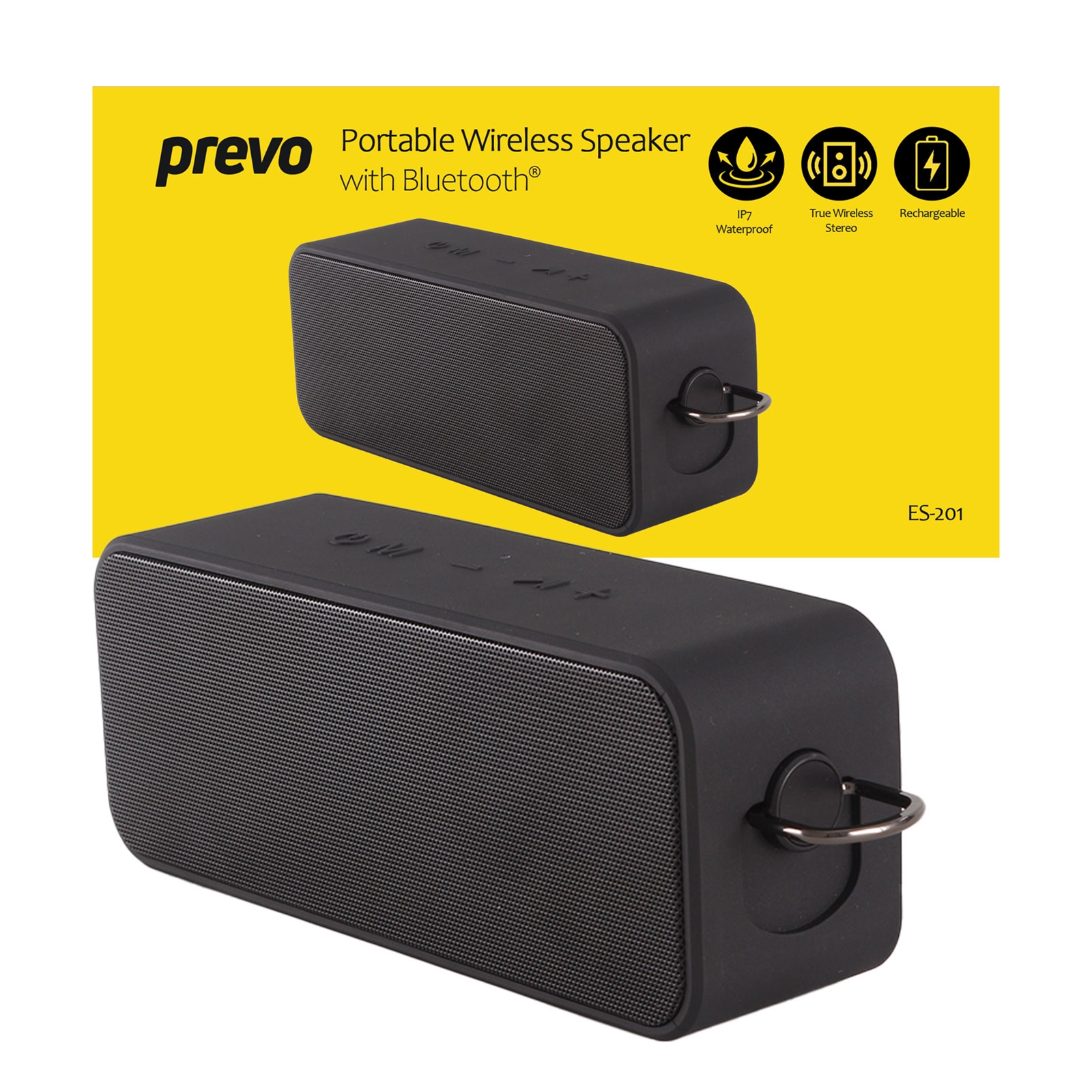 Prevo es-201 portable ip7 waterproof 20w wireless speaker with bluetooth, usb & sd
