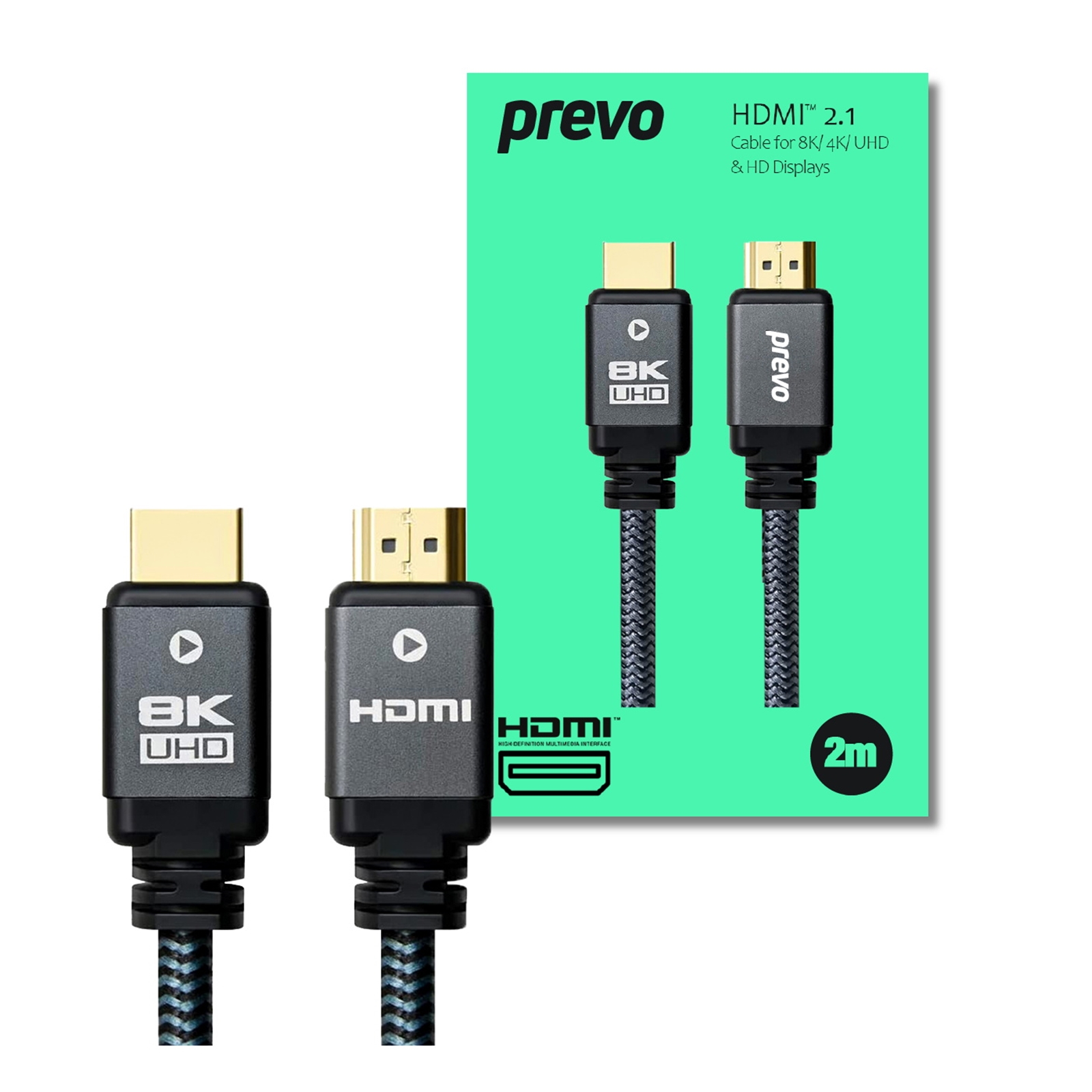 Prevo hdmi to hdmi cable -- hdmi 2. 1 -- 2 metre -- retail boxed