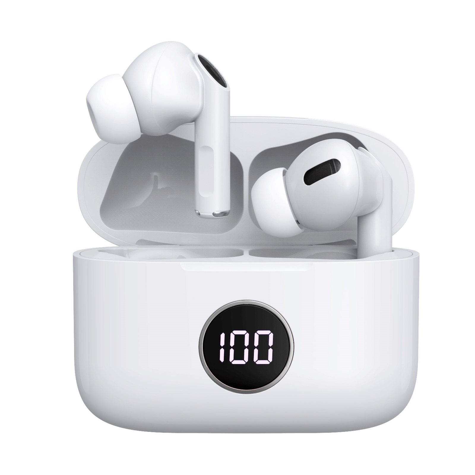 Prevo m10 active noise cancelling earbuds with digital led wireless charging case -- bluetooth 5. 3 - image 3