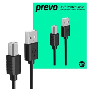 Prevo USB 2.0 Cable - 2 metres - "A" M to "B" M USB - for Printer Cable etc