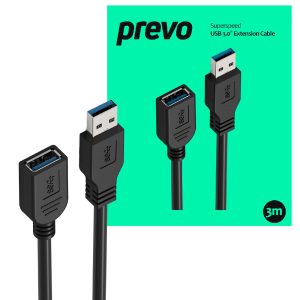 Prevo USB 3 Extension Cable - "A" M to "B" M - 3 metres