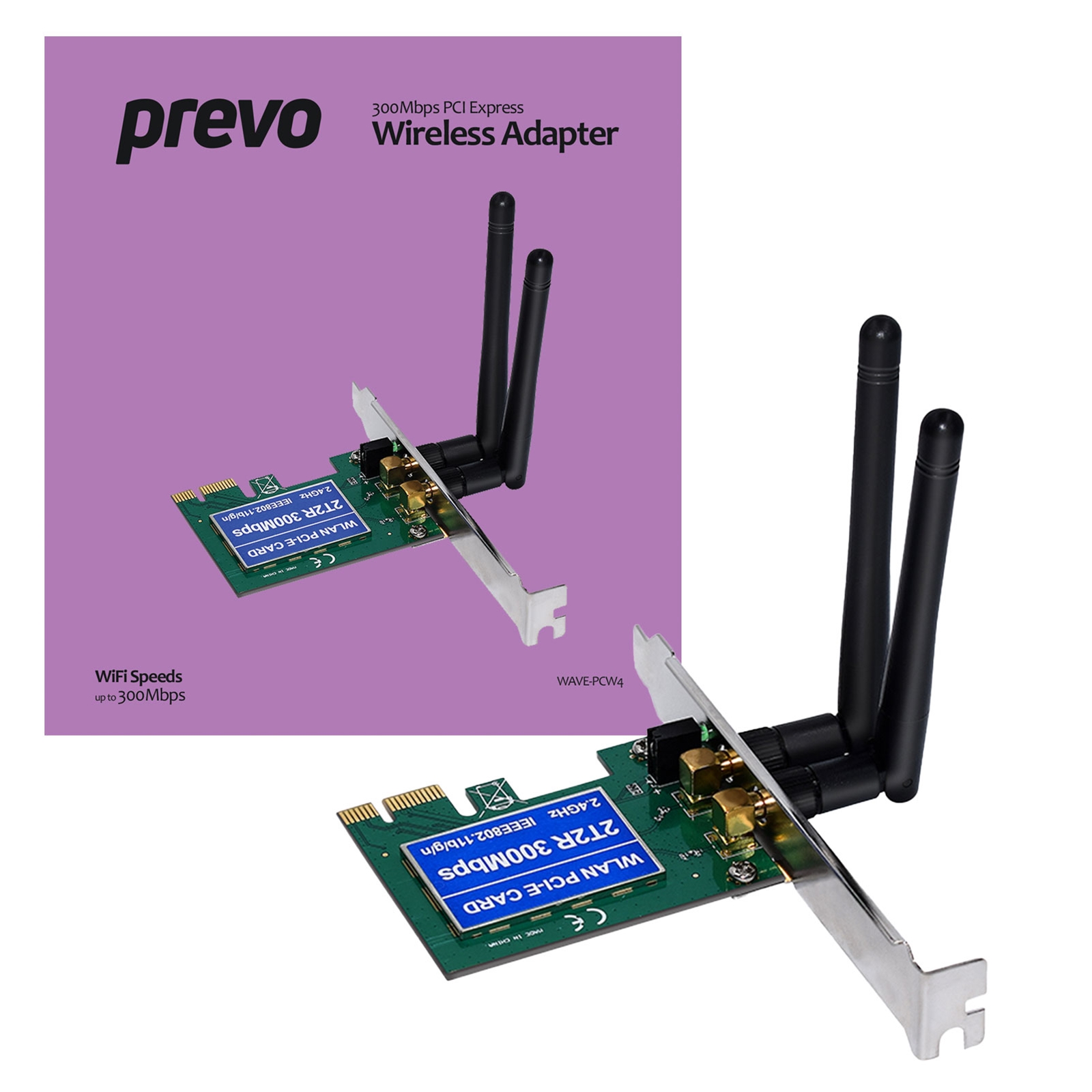 Prevo wireless adaptor card - pci express / pcie - n300 / 802. 11 n / wi-fi 4 - 300 mbps