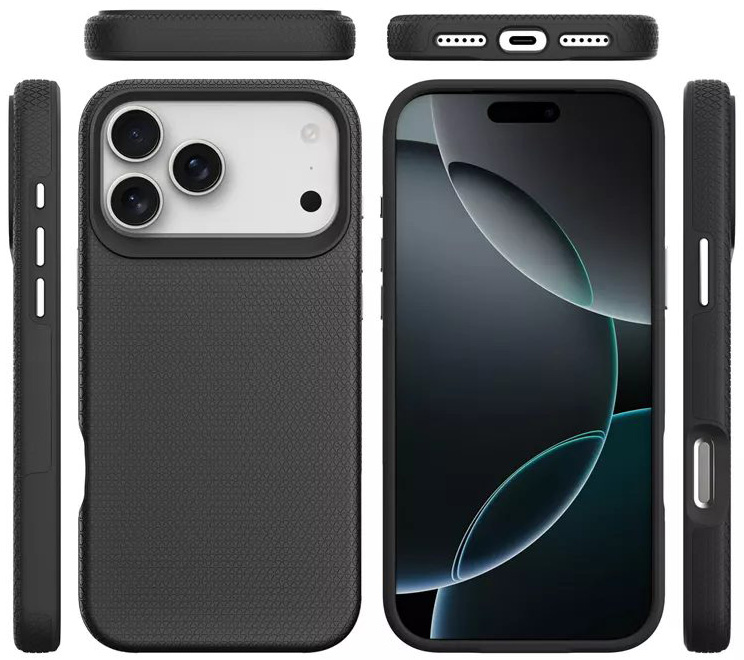 Progrip black phone case for iphone 17 pro max - all sides