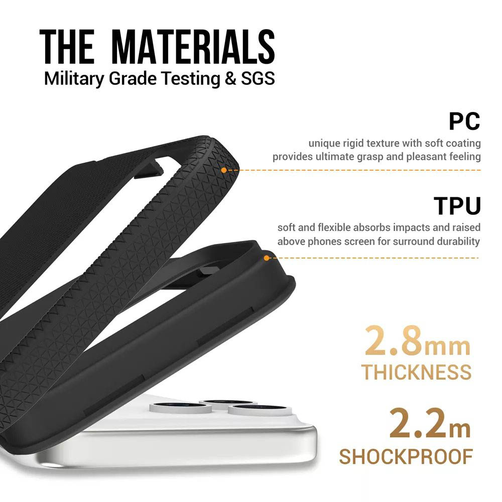 Progrip black phone case for iphone 17 pro max - materials and design