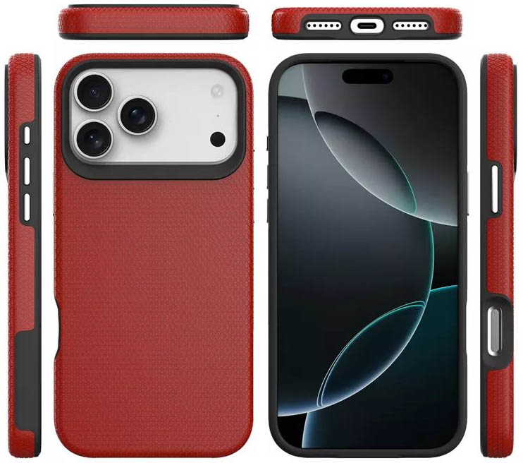 Progrip red phone case for iphone 17 pro max- all sides