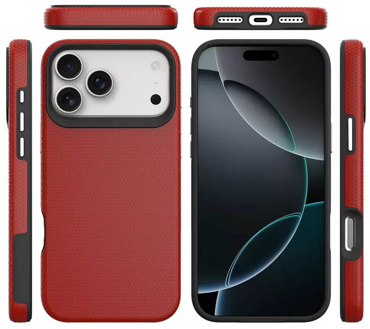 Progrip red phone case for iphone 17 pro max - all sides