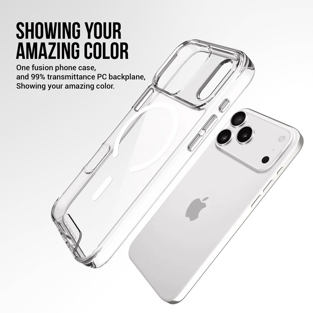 Promag magsafe clear charging phone case for iphone 17 pro max - show your colour